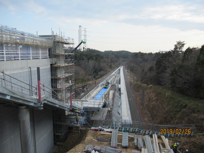 Jヴィレッジ駅　建設中